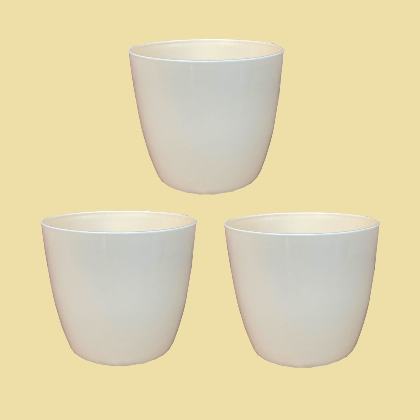 Indoor Plastic Small |Titan 5 Pots | Ivory Colour - Pack of 3