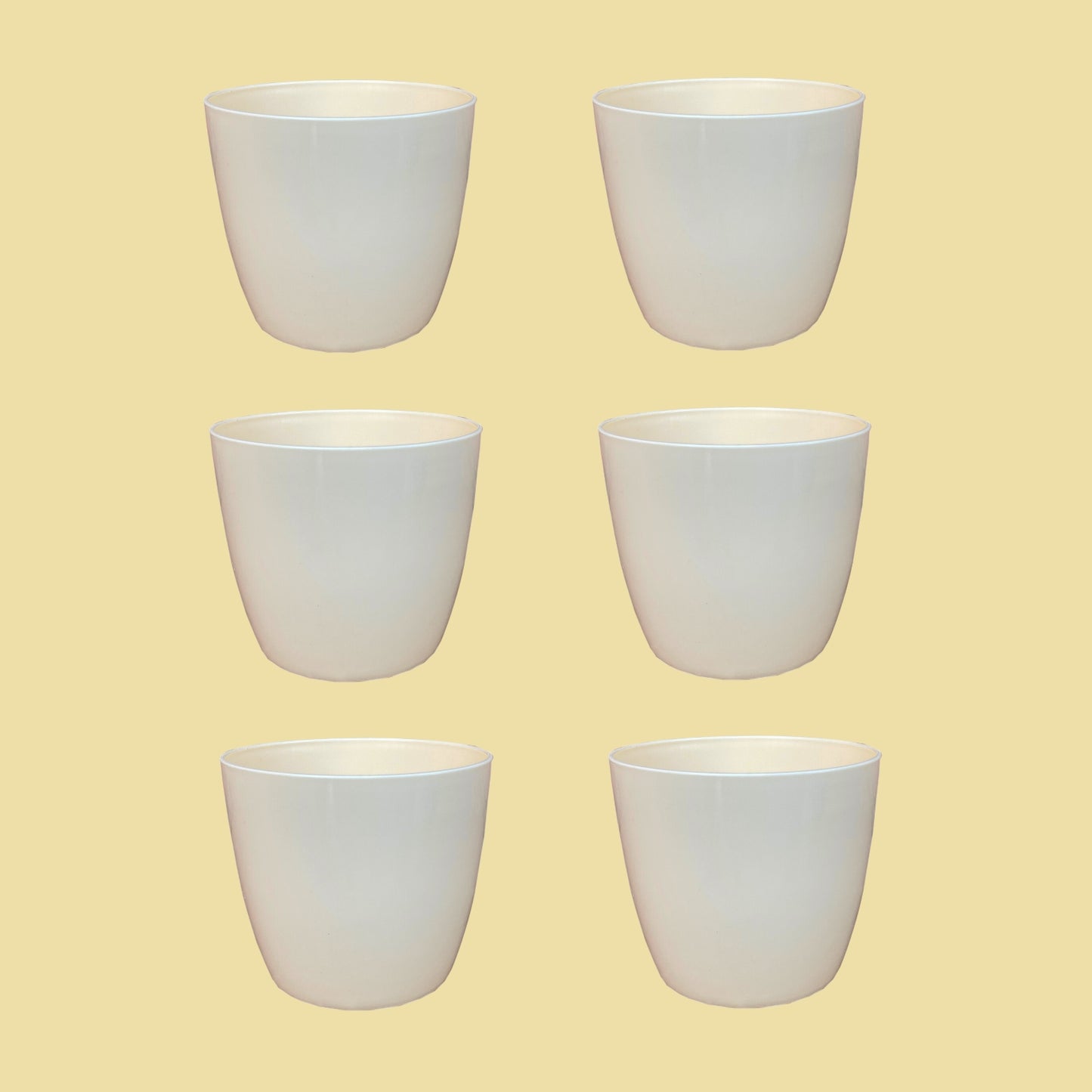 Indoor Plastic Small |Titan 5 Pots | Ivory Colour - Pack of 6