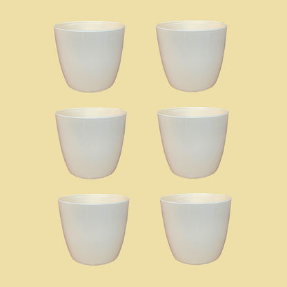 Indoor Plastic Small |Titan 5 Pots | Ivory Colour - Pack of 6