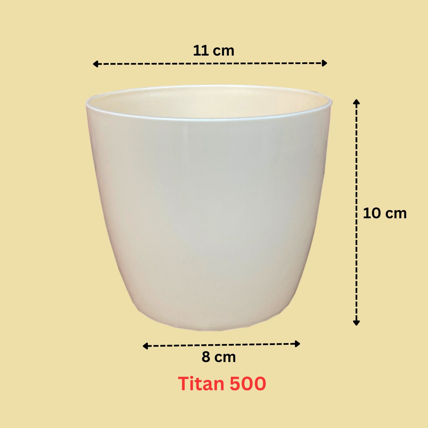 Indoor Plastic Small |Titan 5 Pots | Ivory Colour - Pack of 3