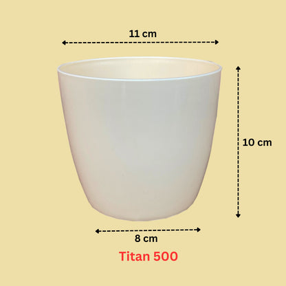 Indoor Plastic Small |Titan 5 Pots | Ivory Colour - Pack of 6