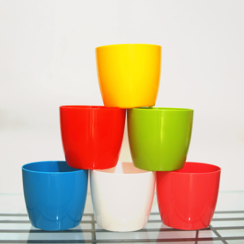 Premium Quality Indoor plastic Colour Pots (Small) | Titan 5 | Home & Office Decor | Table Pot (colour Any colour)