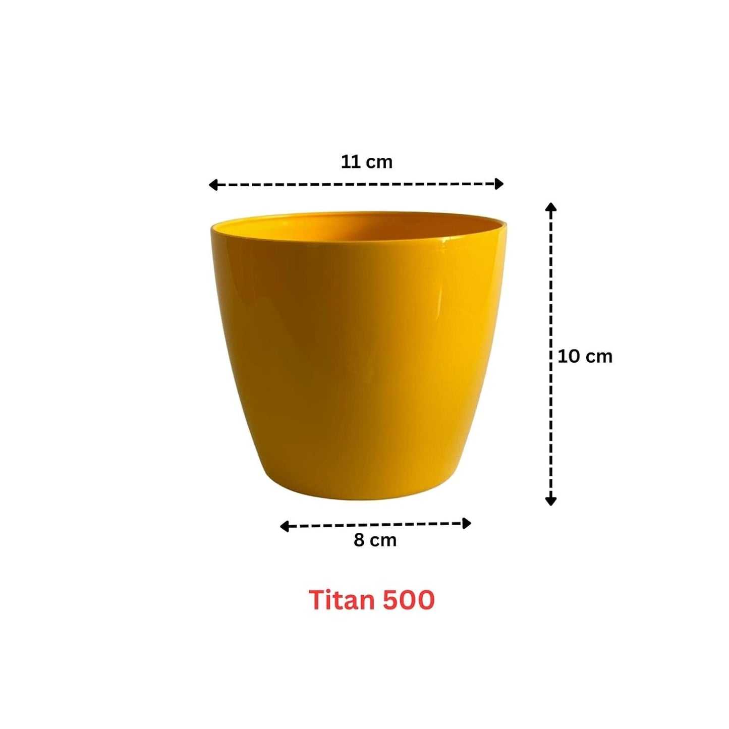 Premium Quality Indoor plastic Colour Pots (Small) | Titan 5 | Home & Office Decor | Table Pot (colour Yellow))