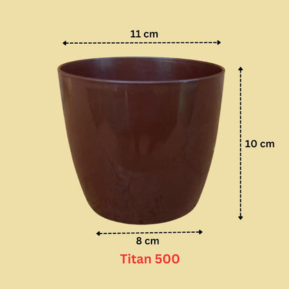 Premium Quality Indoor plastic Colour Pots (Small) | Titan 5 | Home & Office Decor | Table Pot (colour Brown)