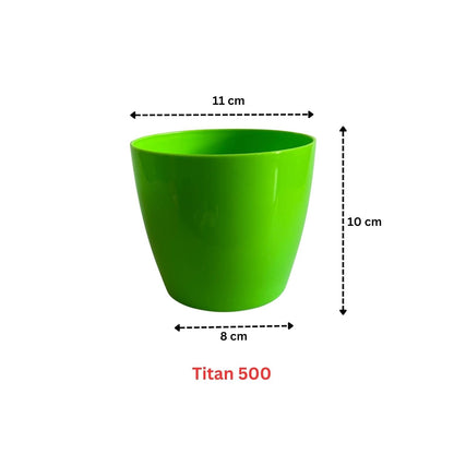 Premium Quality Indoor plastic Colour Pots (Small) | Titan 5 | Home & Office Decor | Table Pot (colour Green)