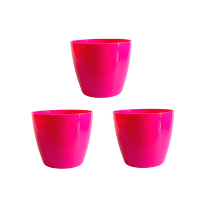 Premium Quality Indoor plastic Colour Pots (Small) | Titan 5 | Home & Office Decor | Table Pot (colour Pink)