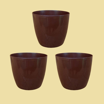 Premium Quality Indoor plastic Colour Pots (Small) | Titan 5 | Home & Office Decor | Table Pot (colour Brown)