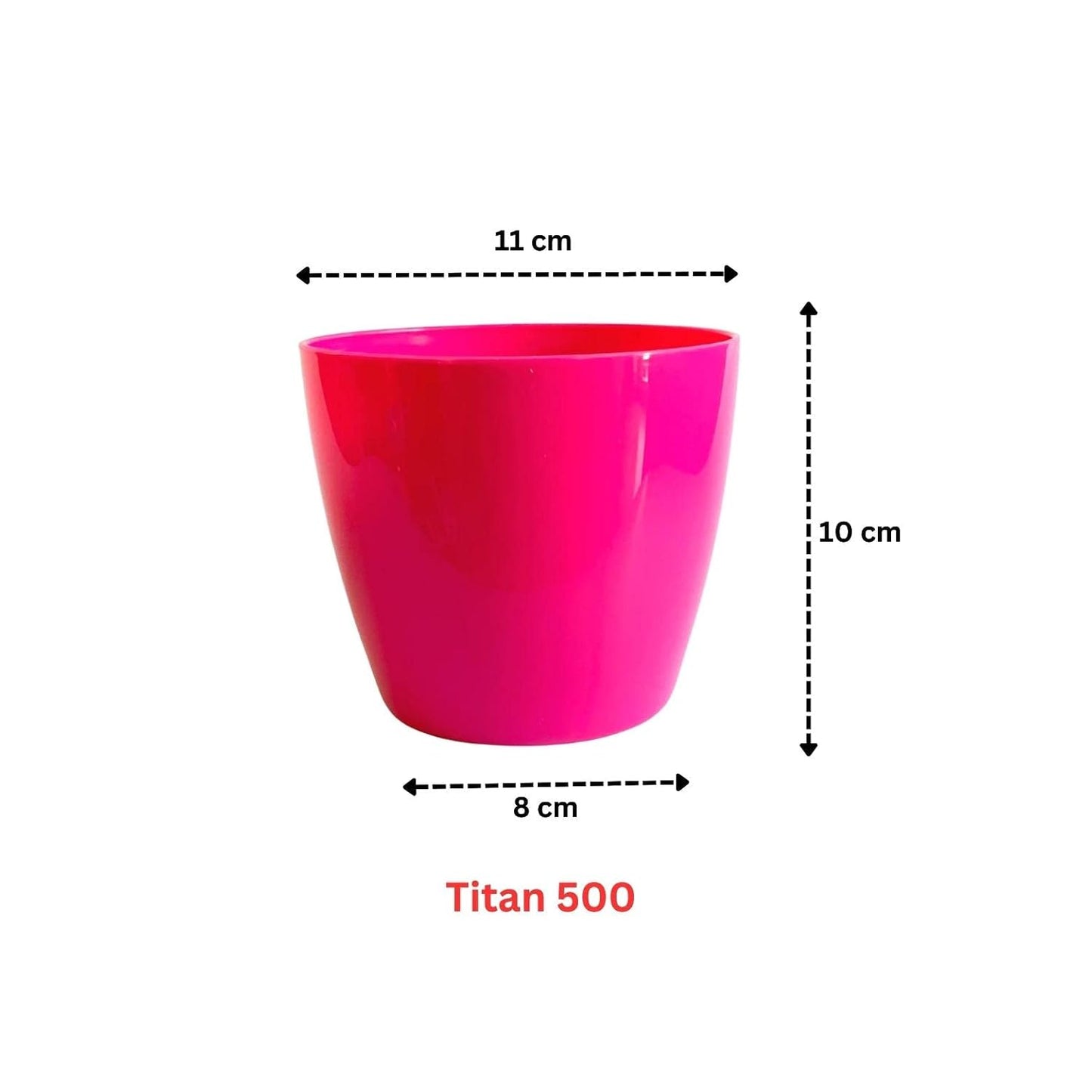 Premium Quality Indoor plastic Colour Pots (Small) | Titan 5 | Home & Office Decor | Table Pot (colour Pink)