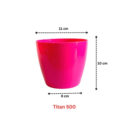 Premium Quality Indoor plastic Colour Pots (Small) | Titan 5 | Home & Office Decor | Table Pot (colour Pink)