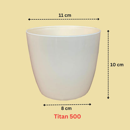 Premium Quality Indoor plastic Colour Pots (Small) | Titan 5 | Home & Office Decor | Table Pot (colour White)