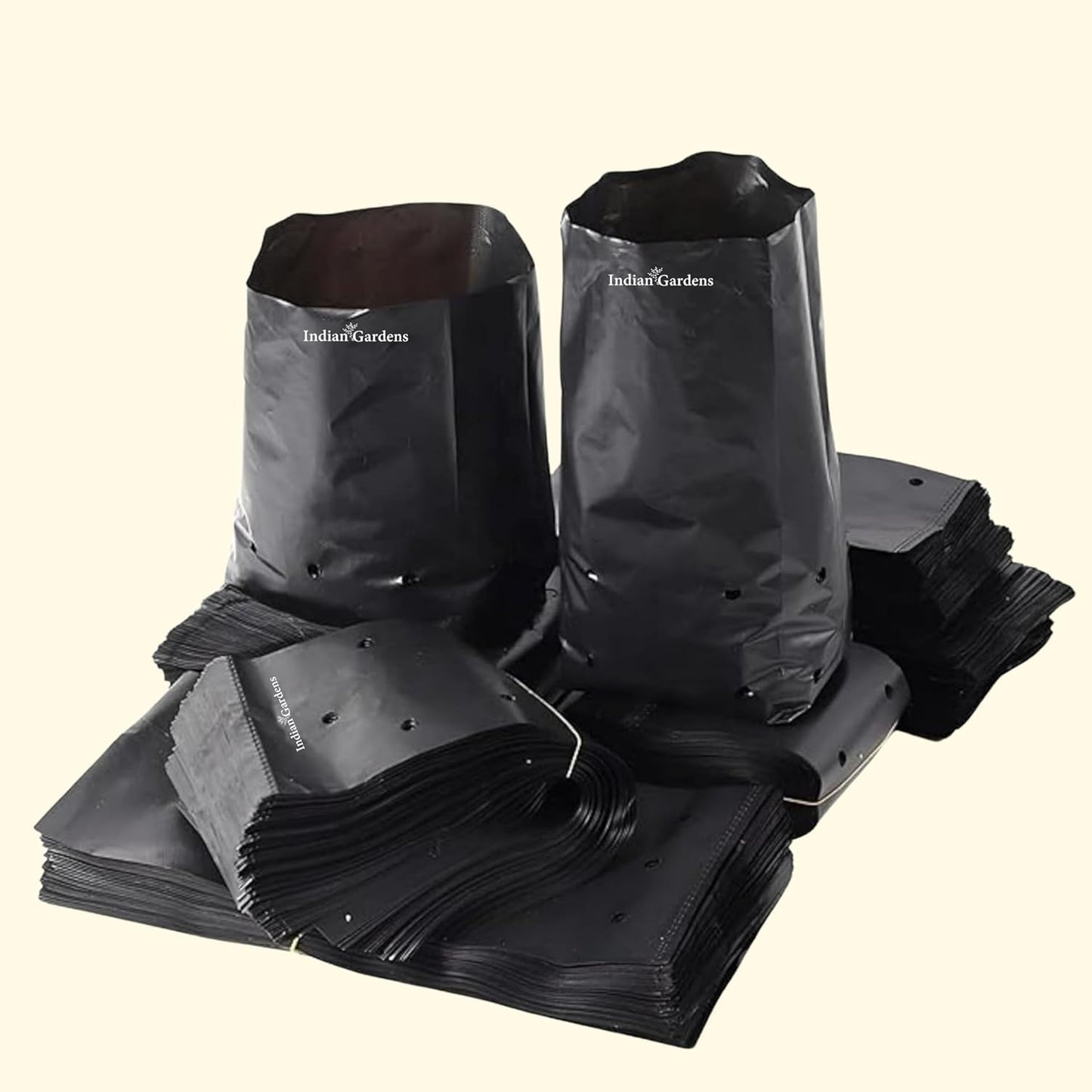 12 x 12 Inch Black Colour Poly Bag | for Home Gardens Perfect for Plantation | Nursery for Vegetable and Flowering Plants