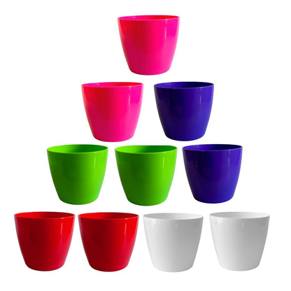 Premium Quality Indoor plastic Colour Pots (Small) | Titan 5 | Home & Office Decor | Table Pot (colour Any colour)