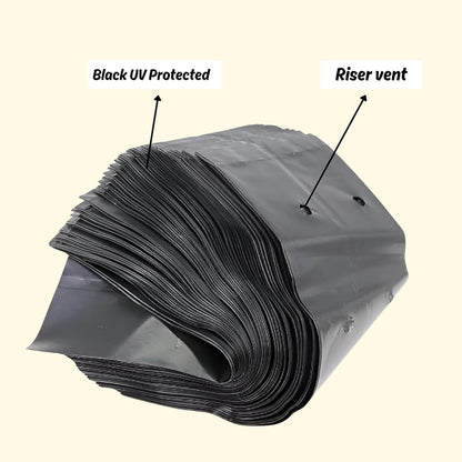 12 x 12 Inch Black Colour Poly Bag | for Home Gardens Perfect for Plantation | Nursery for Vegetable and Flowering Plants