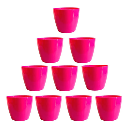 Premium Quality Indoor plastic Colour Pots (Small) | Titan 5 | Home & Office Decor | Table Pot (colour Pink)