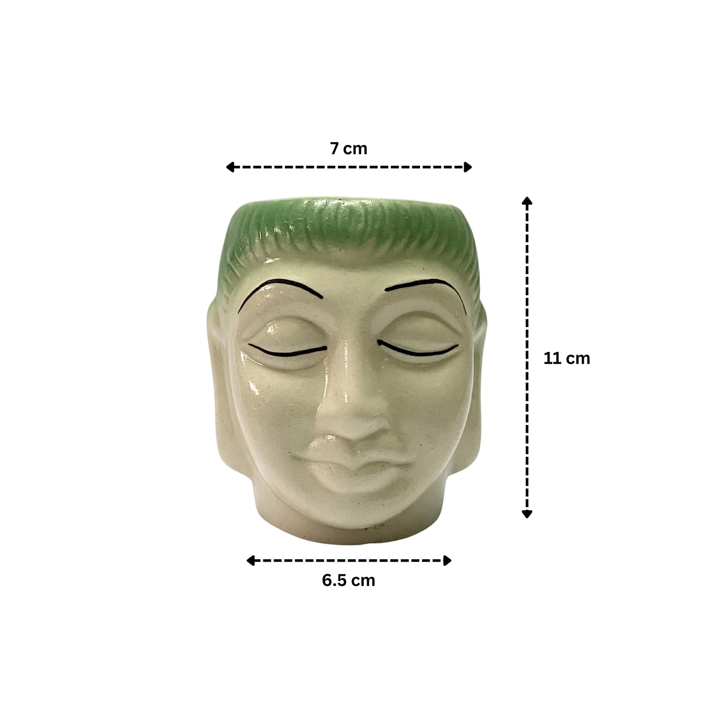 Ceramic ( Green Colour) Buddha Pot Home, Indoor Décor & Gifting