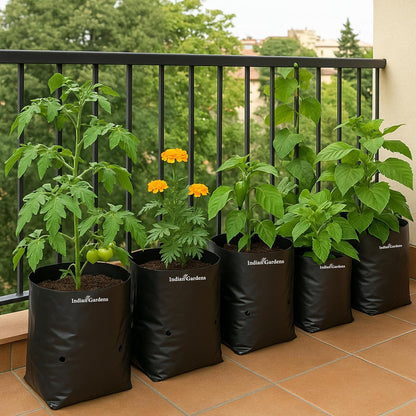 12 x 12 Inch Black Colour Poly Bag | for Home Gardens Perfect for Plantation | Nursery for Vegetable and Flowering Plants