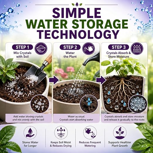 Water Storing Crystals for Plants