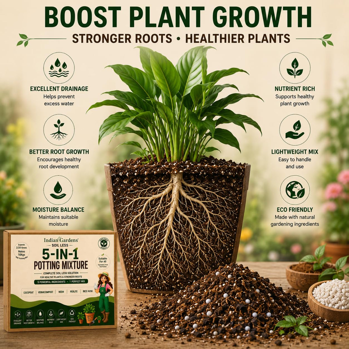 5-in-1 Soil Less Potting Mixture