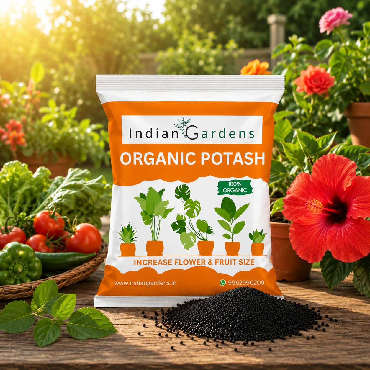 Organic Bio Potash Fertilizer | Plant Nutrient Supplement | Slow Release Granules For Plants and Home Garden