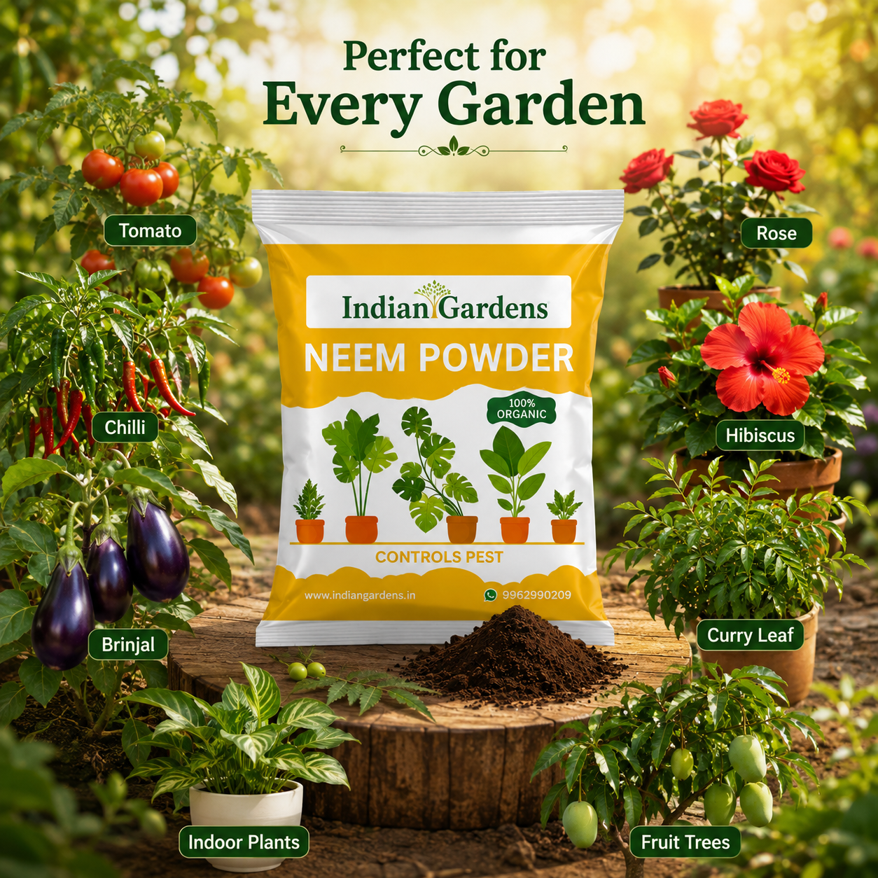 Neem cake powder 100% organic fertilizer for plants