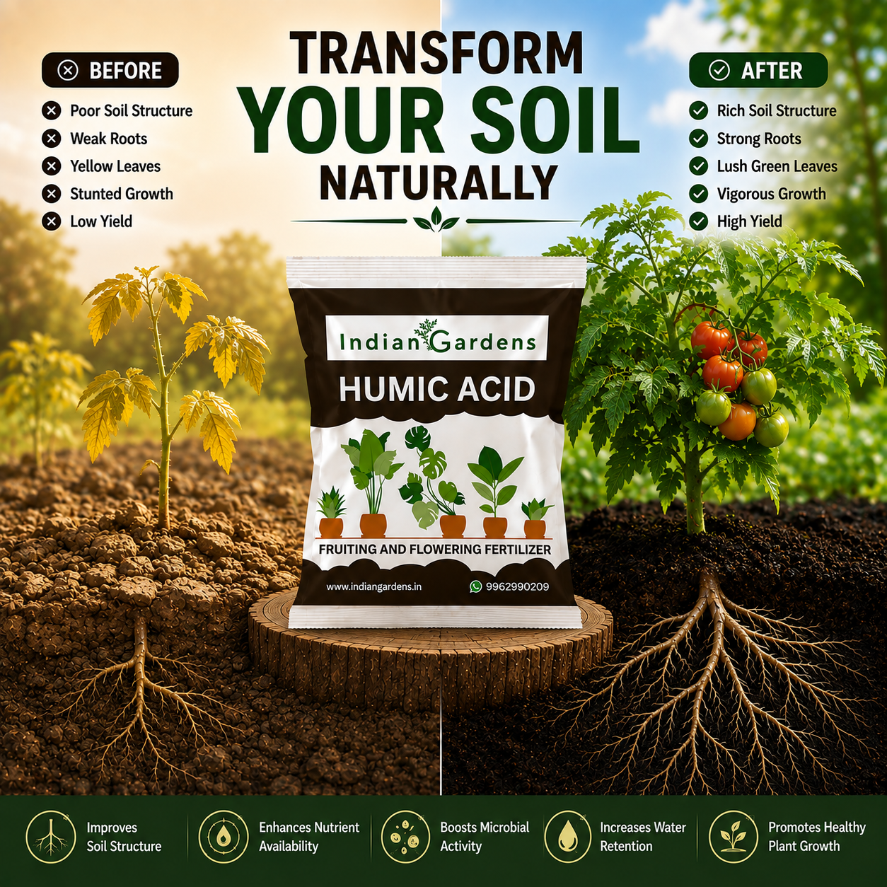 Humic acid fertilizer for plants
