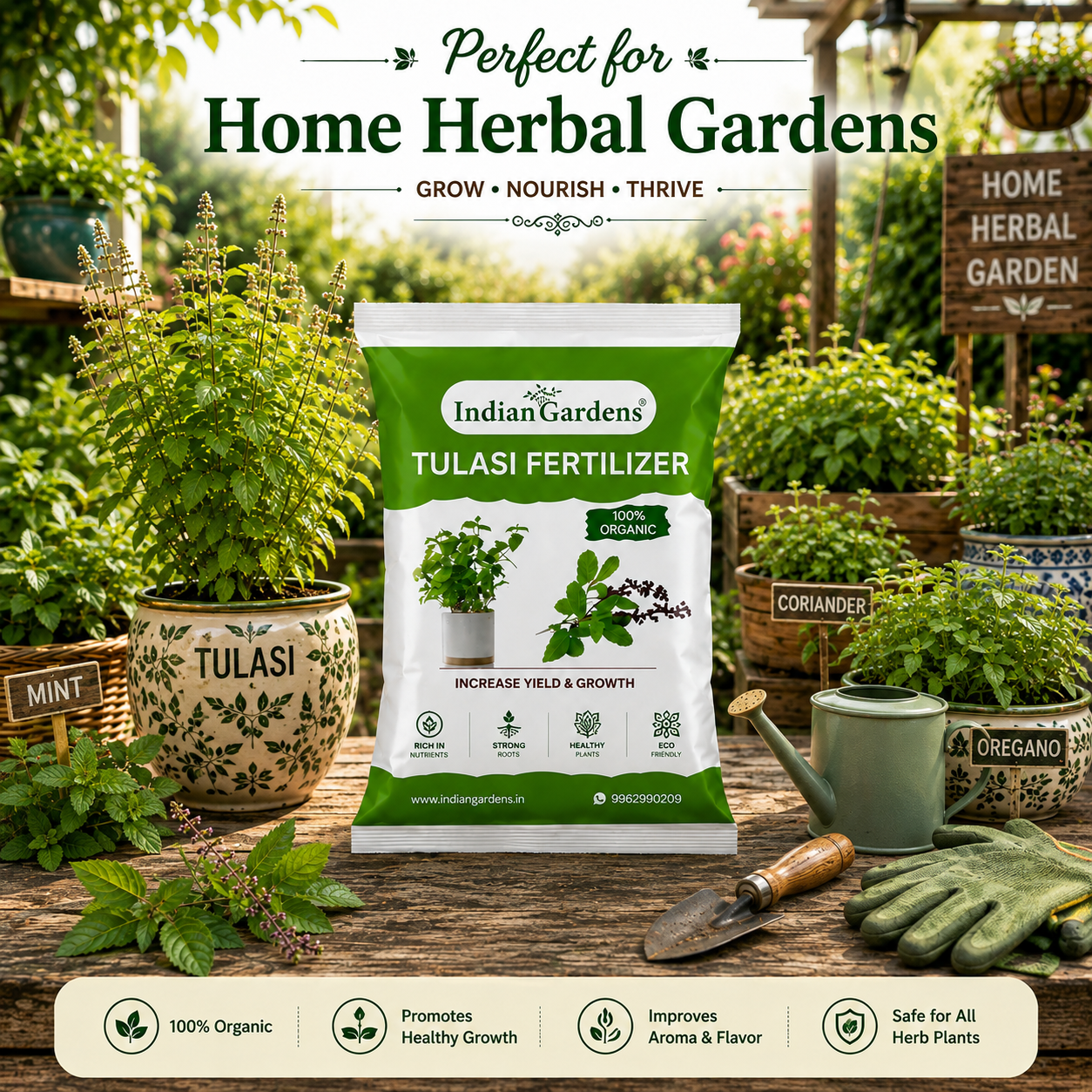 Tulasi Fertilizer  | Holy Basil Fertilizer | Tulasi Growth Fertilizer | Tulasi Organic Plant Food | Tulasi Leaf Health Fertilizer