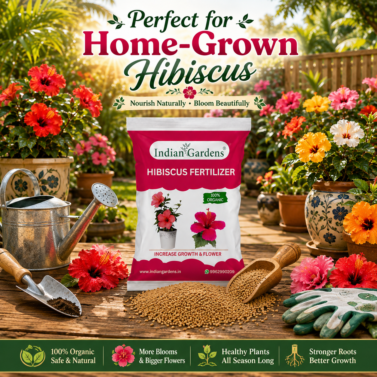 Hibiscus Fertilizer | Flowering Plant Fertilizer |Organic Plant Food For Flowering | Healthy Stems And Strong Roots