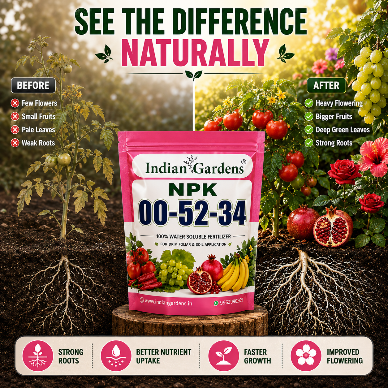 NPK 00:52:34 Water Soluble Fertilizer