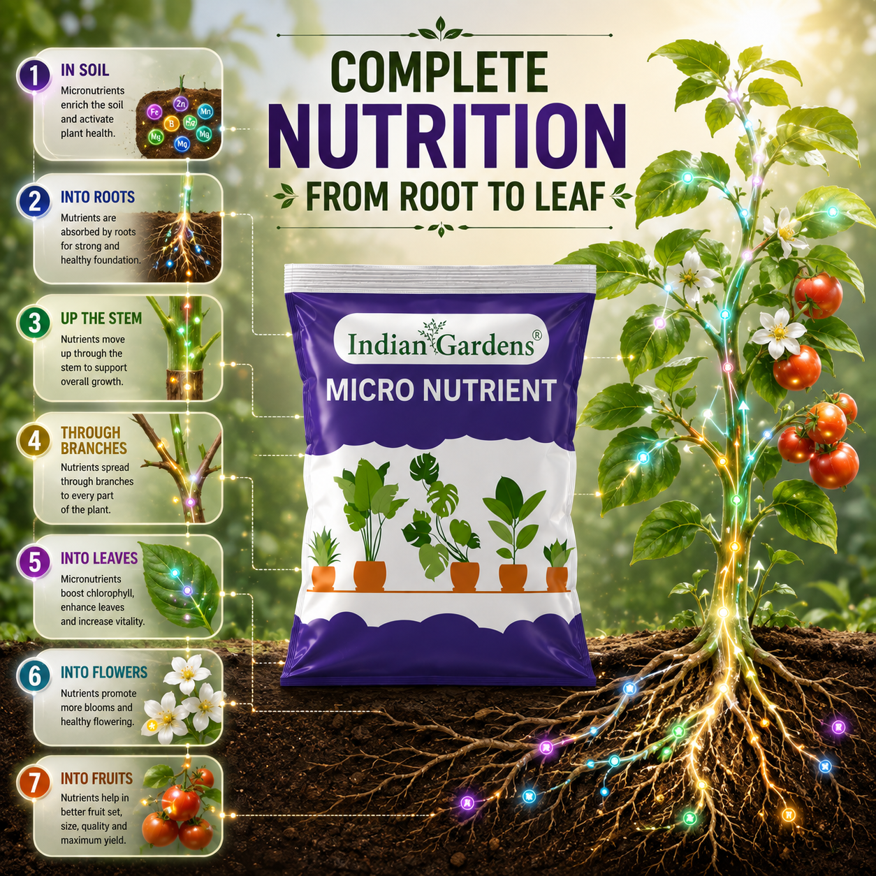 Micro Nutrient Fertilizer | Soil Applicant | Premium Essential Plant Food | Home Gardens for All Plants