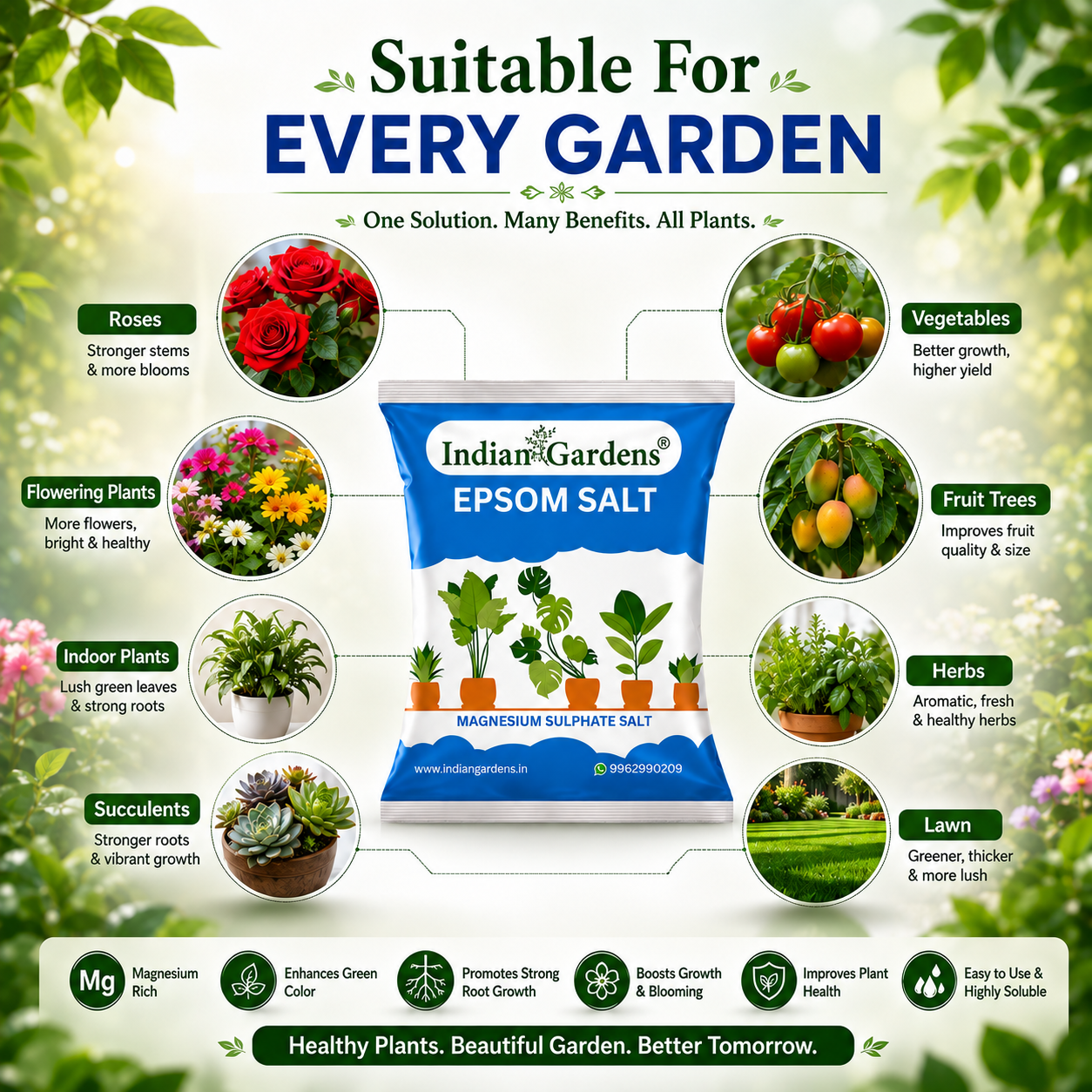 Epsom Crystals Salt Fertilizer For Plants