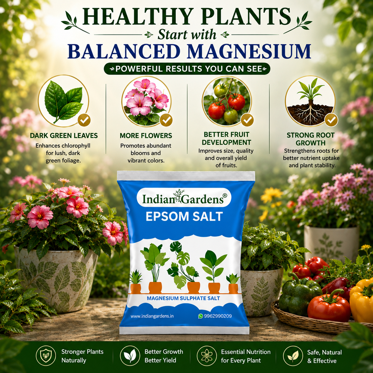 Epsom Crystals Salt Fertilizer For Plants