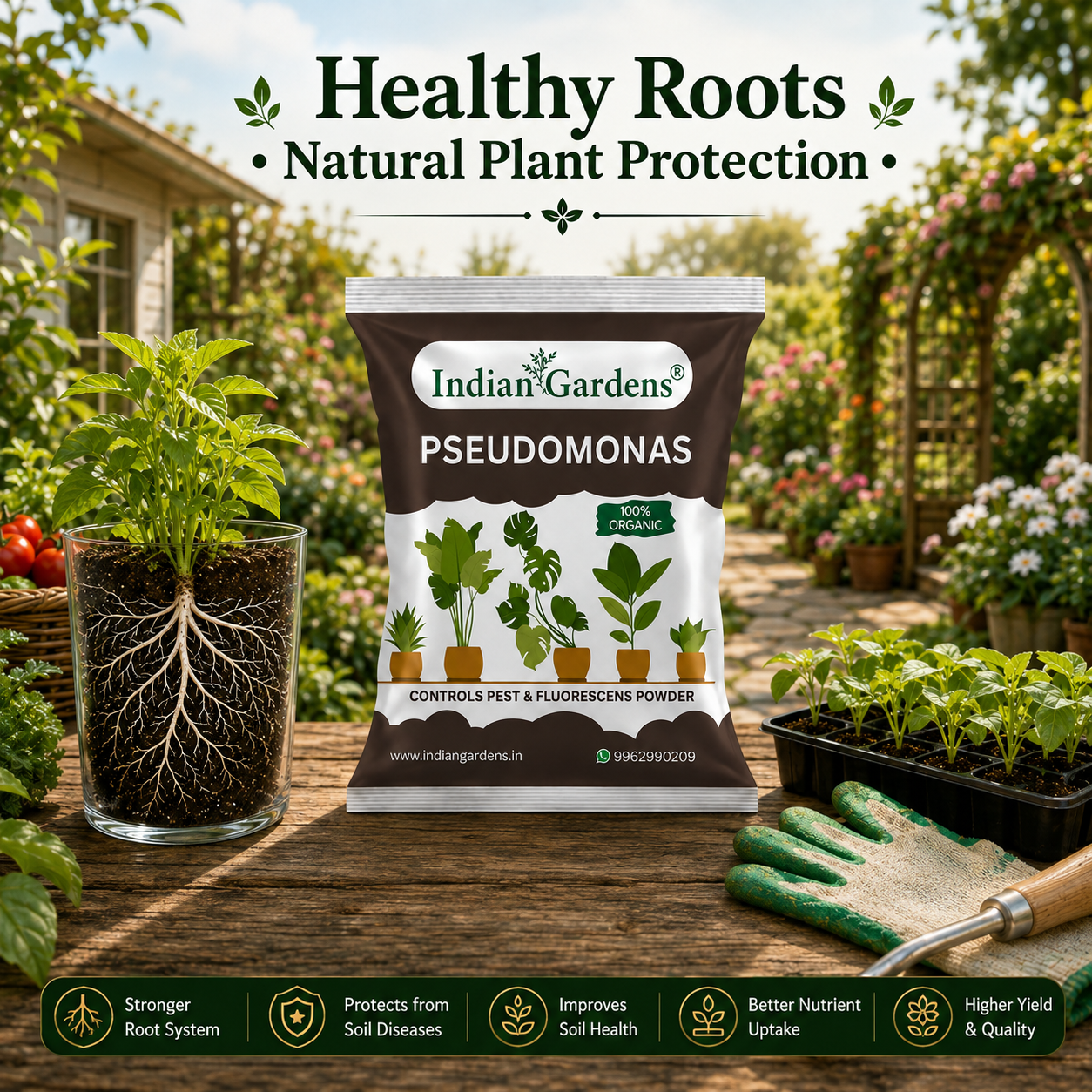 Pseudomonas Plant fertilizer | Soil health booster | Pseudomonas fluorescens |Chemical-free plant food