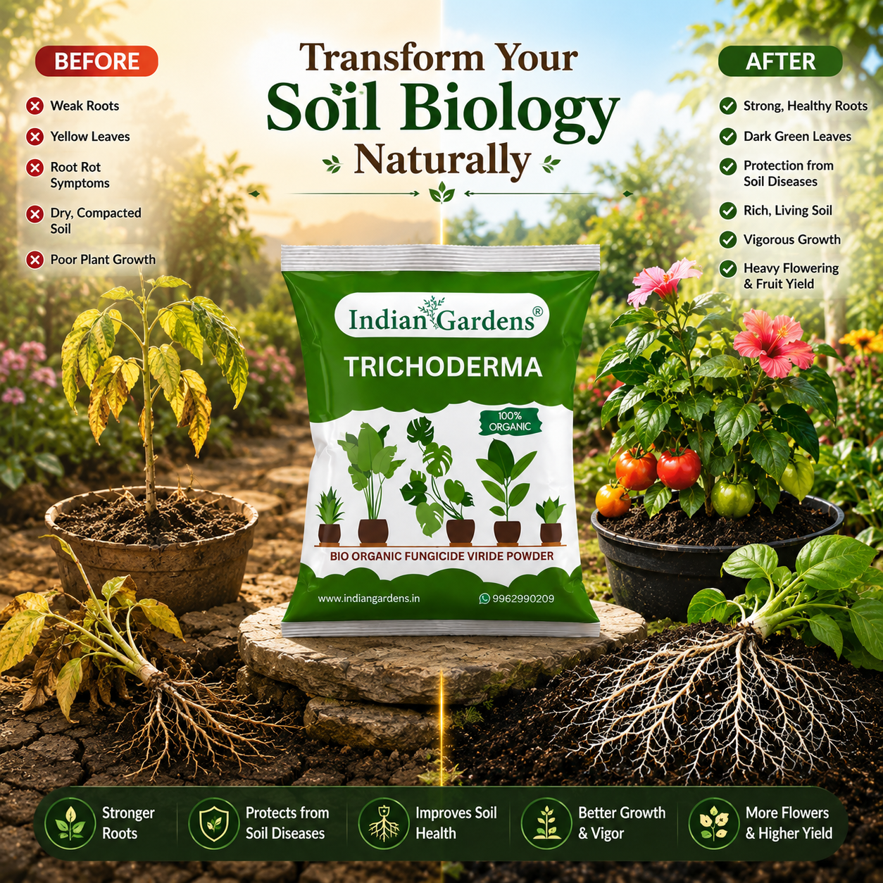 Trichoderma plant fertilizer | Trichoderma Compost Enhancer | Root Booster Fertilizer | Eco-Friendly Growth Stimulator