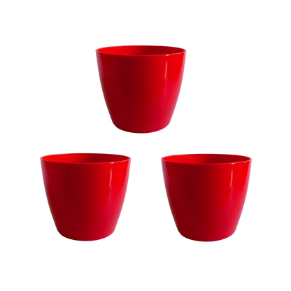 Indoor Plastic Small |Titan 5 Pots | Red Colour - Pack of 3