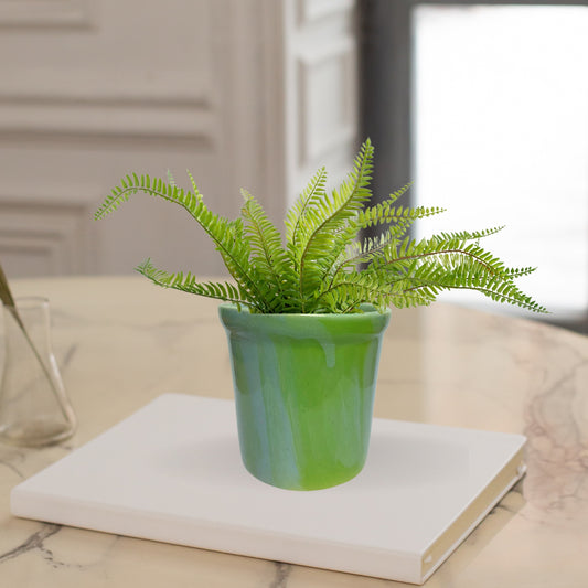 Ceramic Green Colour Pot Home, Indoor Décor & Gifting