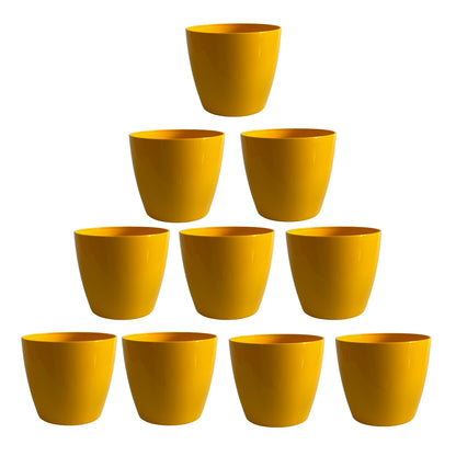 Indoor Plastic Small |Titan 5 Pots | Yellow Colour - Pack of 10