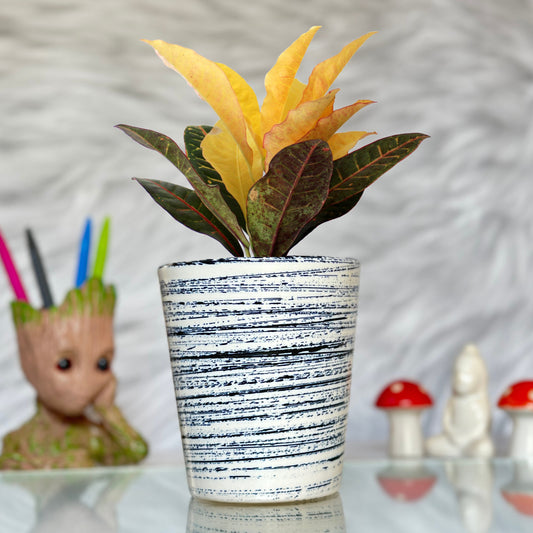 Ceramic Glass Blue Colour Pot Home, Indoor Décor & Gifting