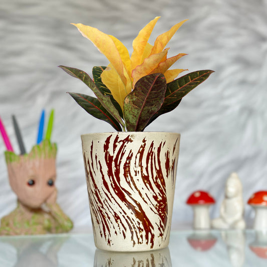Ceramic Glass Brown Colour Pot Home, Indoor Décor & Gifting