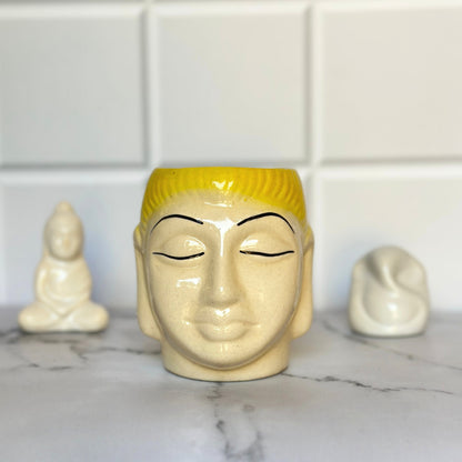 Ceramic ( Yellow Colour) Buddha Pot Home, Indoor Décor & Gifting