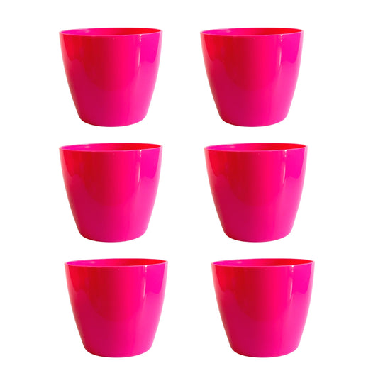 Indoor Plastic Small |Titan 5 Pots | Pink Colour - Pack of 6