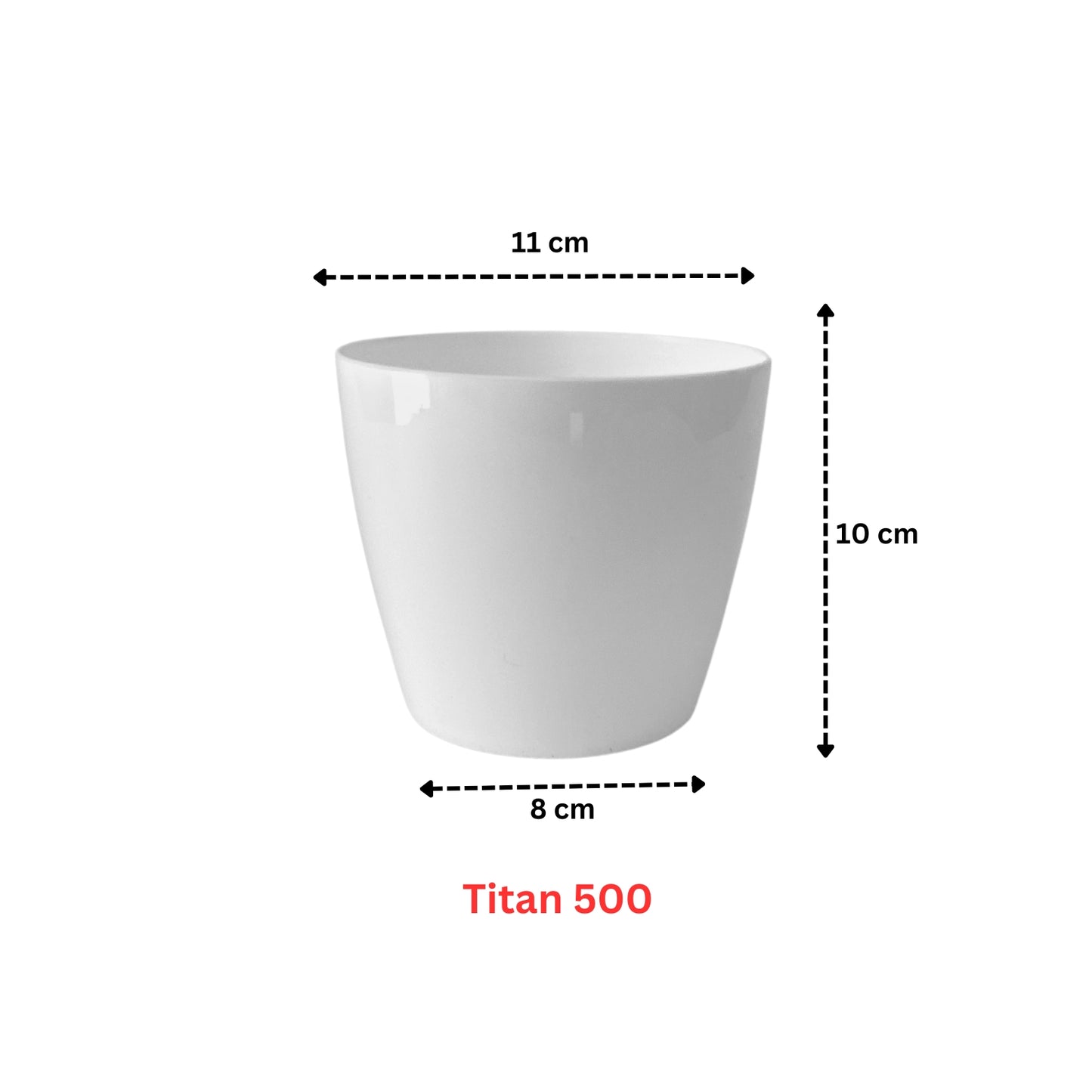 Indoor Plastic Small |Titan 5 Pots | White Colour - Pack of 6