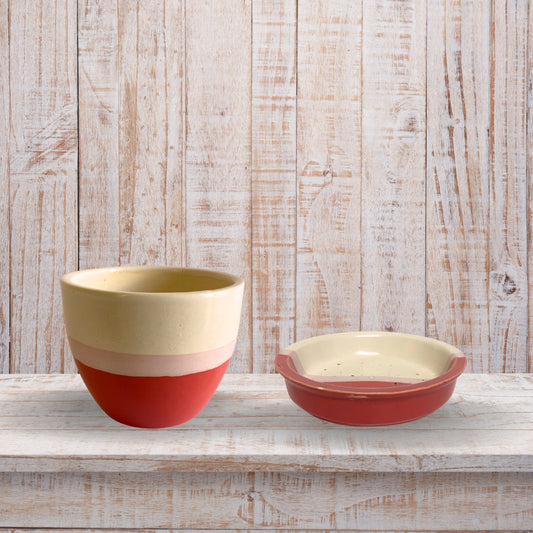 Ceramic Red Colour Pot Home, Indoor Décor & Gifting