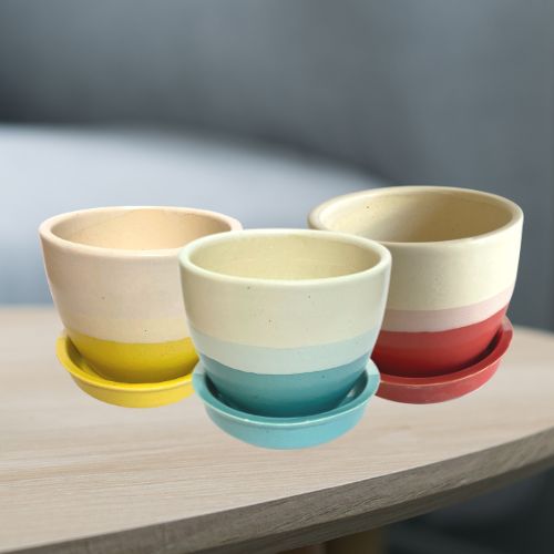 Ceramic Cup pot ( Set of 3 ) Pot Home, Indoor Décor & Gifting